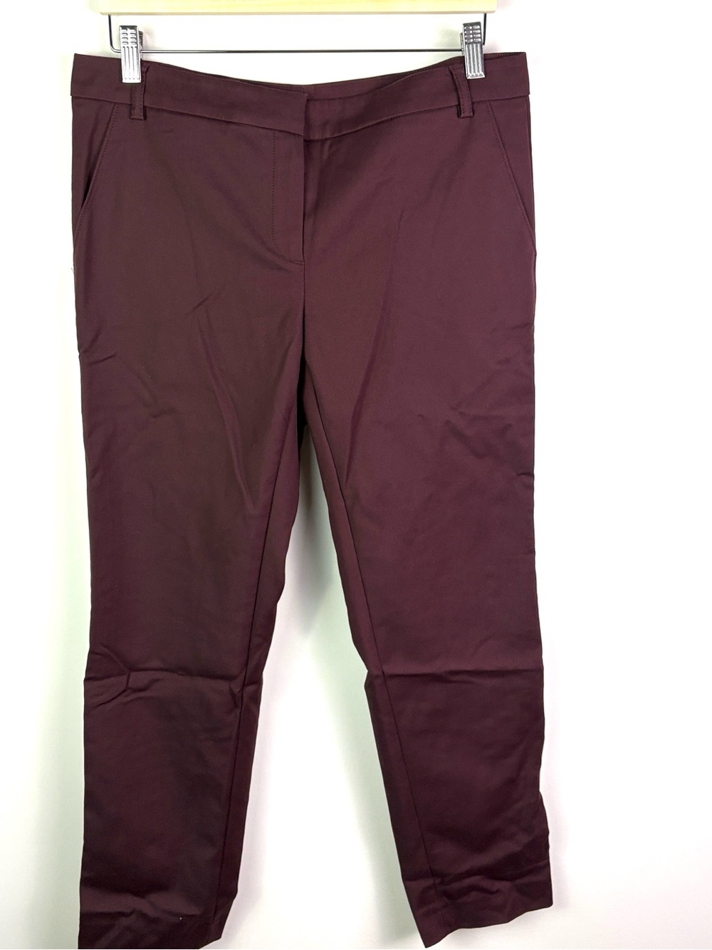 Judith & Charles Women’s Stretch Ankle Pants - Burgundy size 8